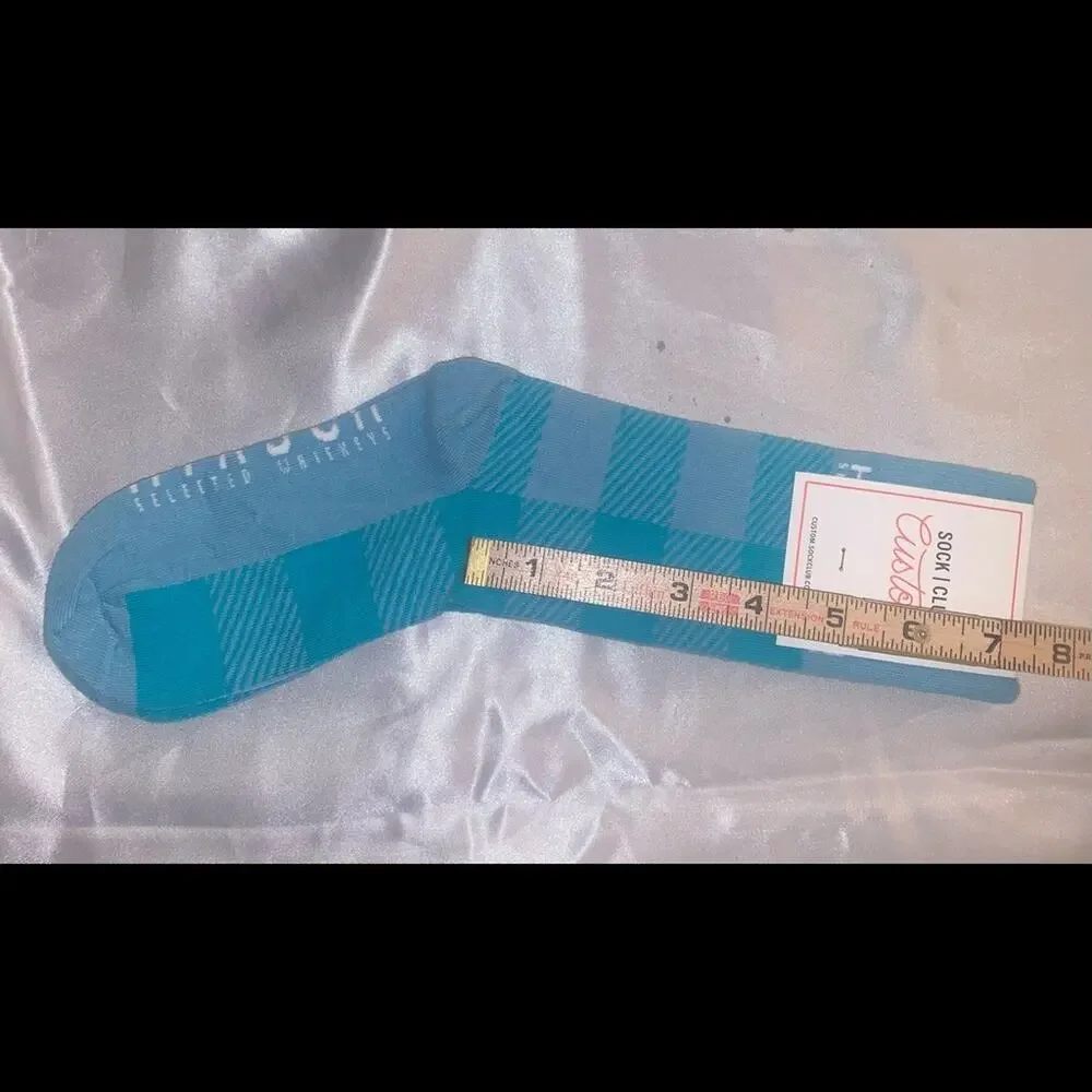 SOCK CLUB Custom Socks.‎ Blue with Turquoise pattern